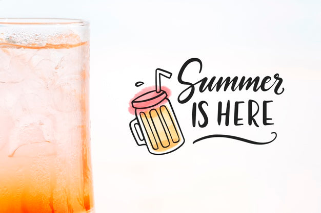 Free Summer Cocktail Concept With Copyspace Mockup Psd