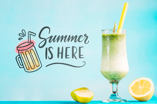 Free Summer Cocktail Concept With Copyspace Mockup Psd