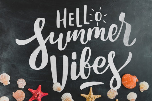 Free Summer Composition With Chalkboard Psd