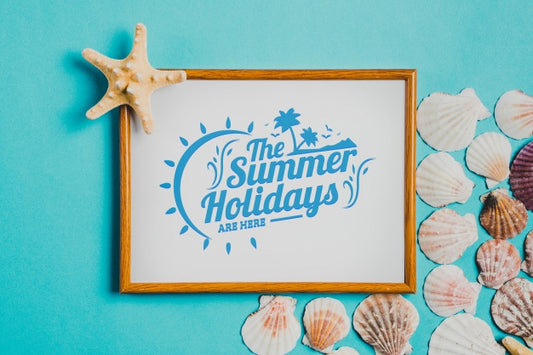 Free Summer Composition With Whiteboard Psd
