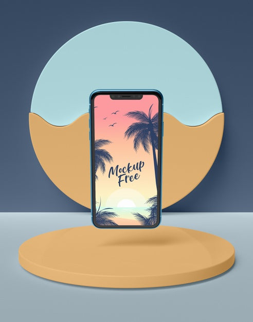 Free Summer Concept With Phone Psd