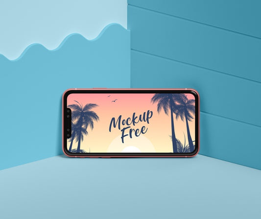 Free Summer Concept With Smartphone In Corner Psd