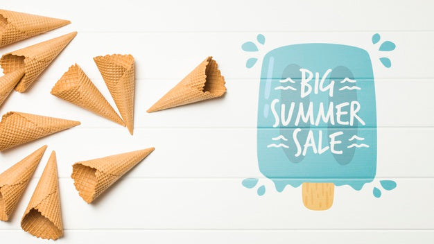 Free Summer Ice Cream Composition With Copyspace Psd