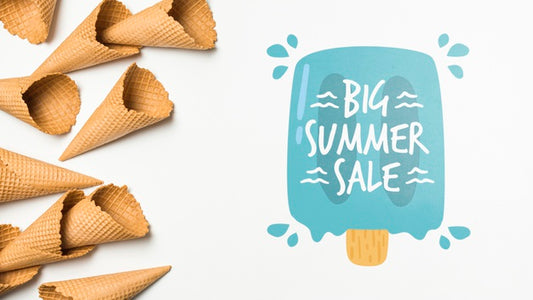 Free Summer Ice Cream Composition With Copyspace Psd
