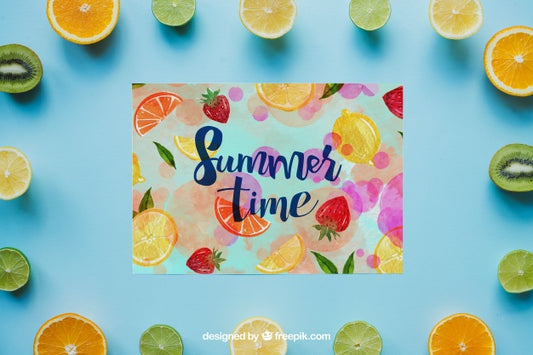 Free Summer Theme With Fruits Psd