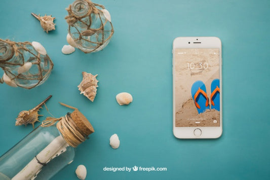 Free Summer Theme With Smartphone Psd