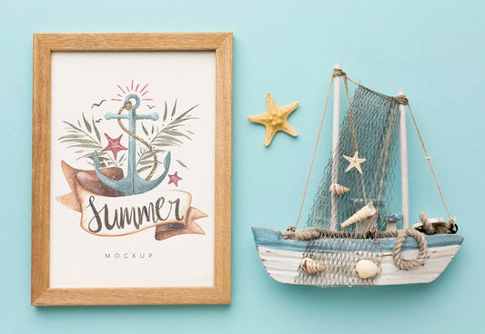 Free Summertime Concept With Boat Psd