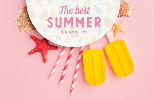 Free Summertime Concept With Pink Background Psd