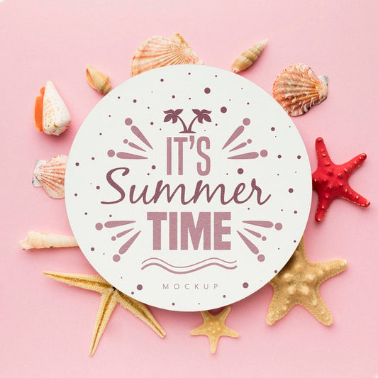 Free Summertime Concept With Starfish Psd