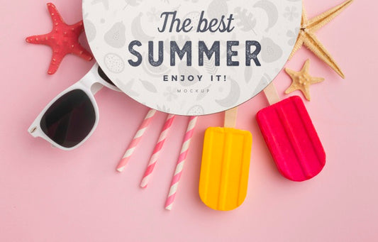 Free Summertime Concept With Sunglasses Psd