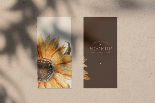 Free Sunflower Design Menu Card Mockup Psd