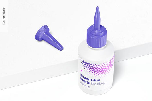 Free Super Glue Bottle Mockup, Perspective Psd