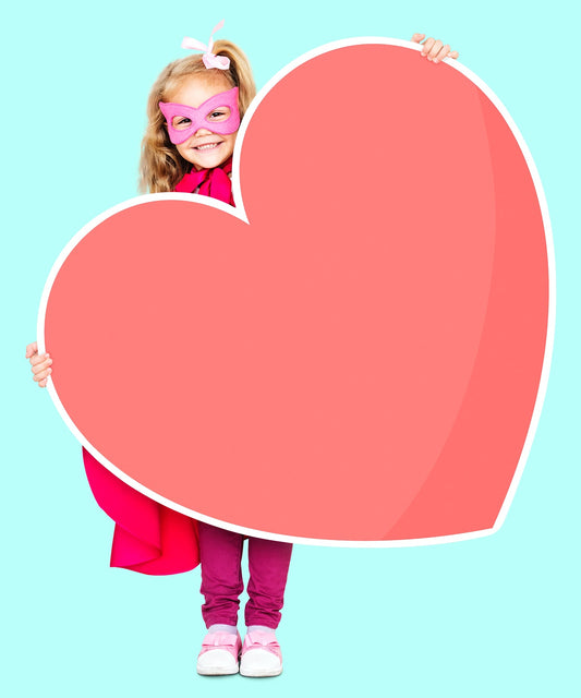 Free Superhero Girl Holding A Heart Icon