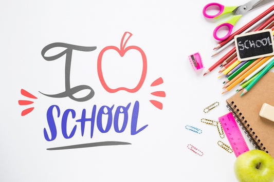 Free Supplies On White Background For Back To School Psd