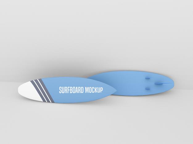 Free Surfboard Mockup Set On White Background Psd