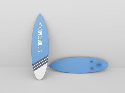 Free Surfboard Mockup Set On White Background Psd