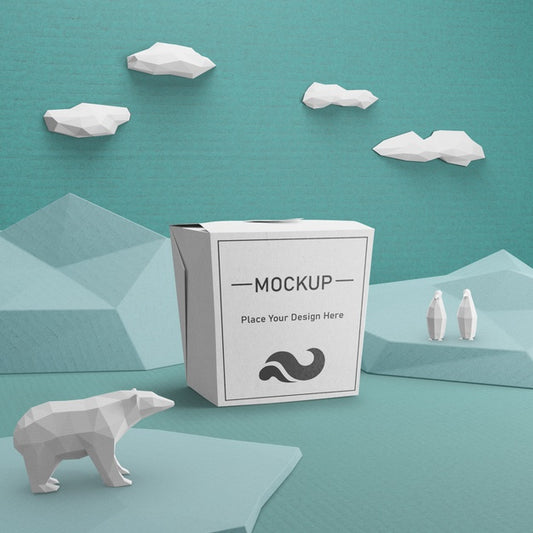 Free Sustainable Paper Bag With Polar Bear Concept Psd