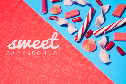 Free Sweet Background With Candy Sticks Psd
