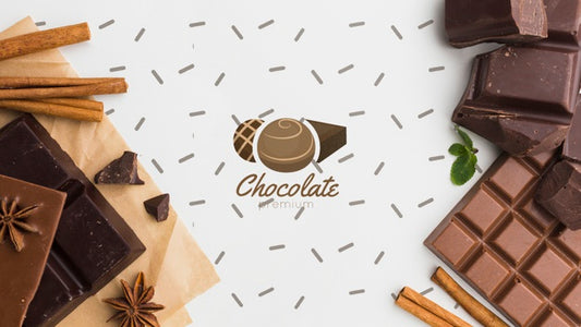 Free Sweet Chocolate With White Background Mock-Up Psd