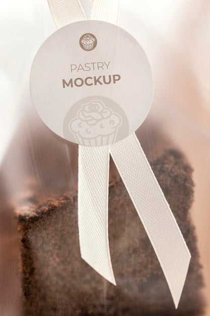 Free Sweet Pastry In Transparent Packaging Mockup Psd