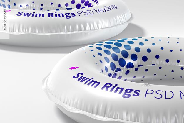 Free Swim Rings Mockup Close Up Psd