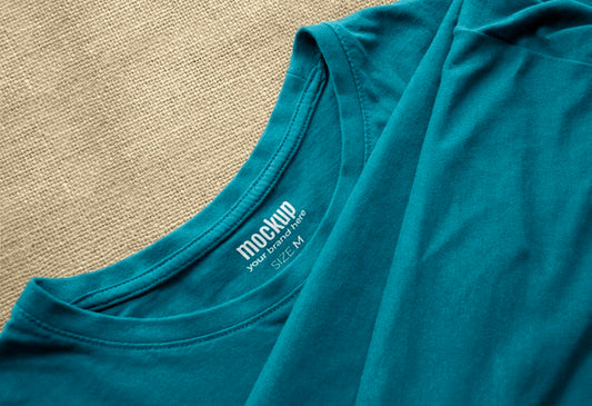 Free T-Shirt Interior Printed Label Mockup Psd