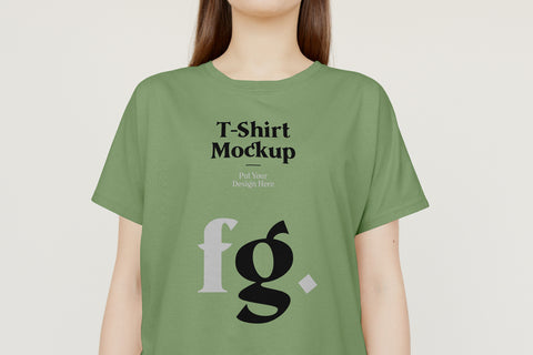 Free T-Shirt On Woman Psd Mockup
