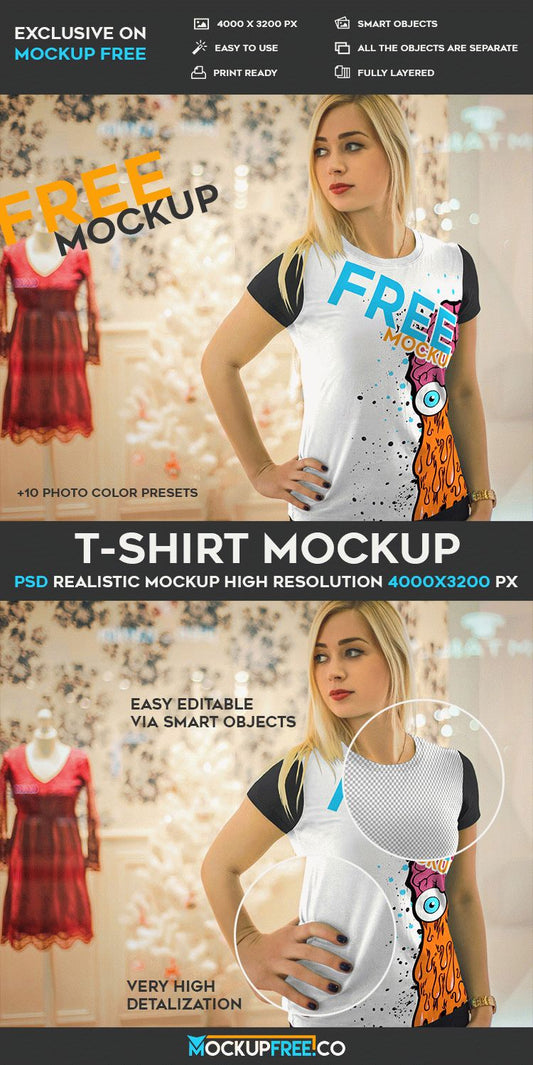 Free T-Shirt – Psd Mockup