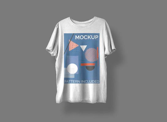 Free T-Shirt With Geometric Print Pattern Mockup Psd