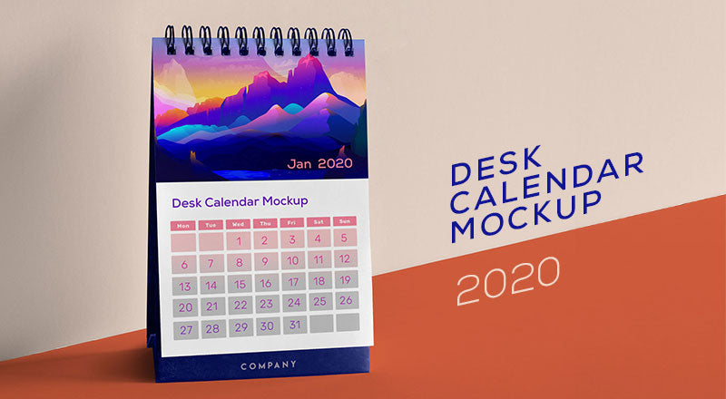Free Table / Desk Calendar Mockup Psd