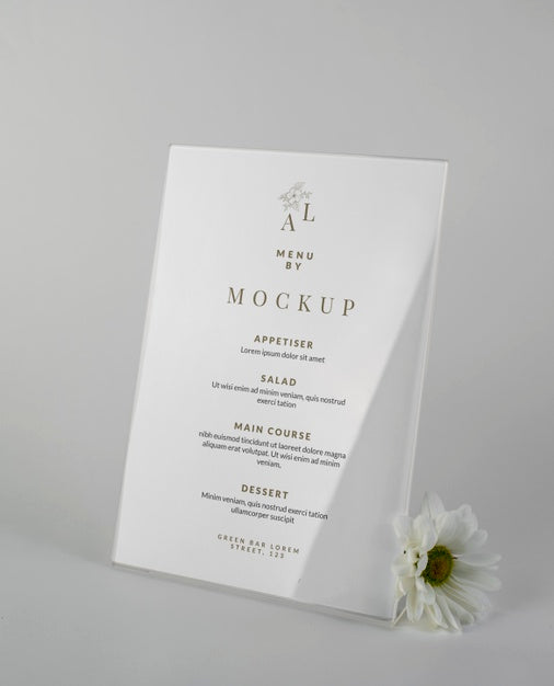 Free Table Menu Display Mock-Up Psd