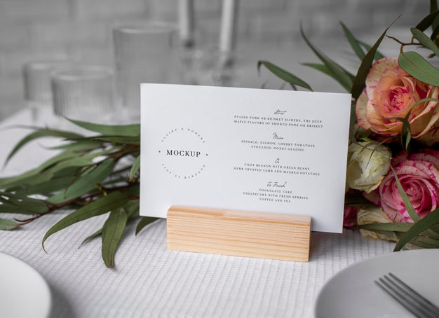 Free Table Menu Display Mock-Up Psd