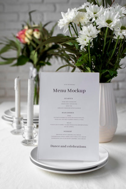 Free Table Menu Display Mock-Up Psd