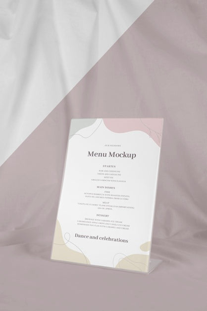 Free Table Menu Mock-Up Psd