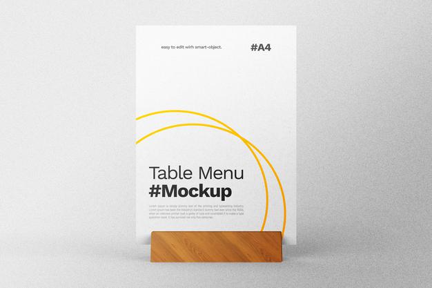 Free Table Menu Mockup Psd – CreativeBooster