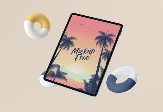 Free Tablet Arrangement Mock-Up Psd