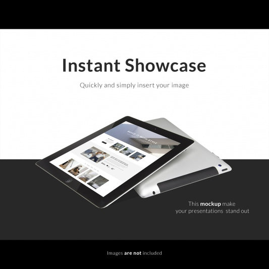 Free Tablet On Black And White Background Mock Up Psd