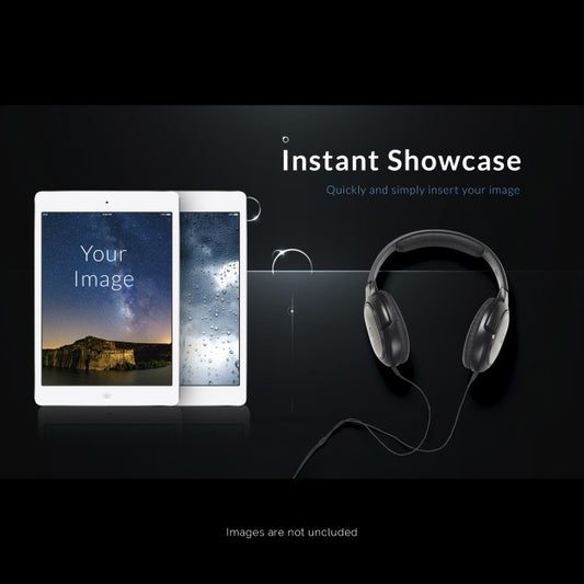 Free Tablet Screen Mock Up With Headphones Psd