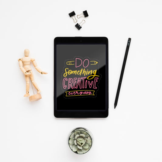 Free Tablet With Inspirational Message Psd