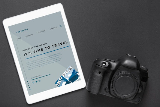 Free Tablet With Traveling Website Psd