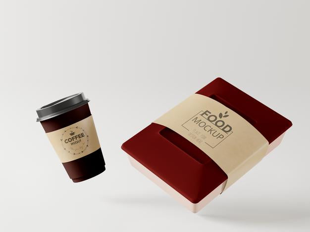 Free Take Away Coffee Cup And Food Package Mockup Psd