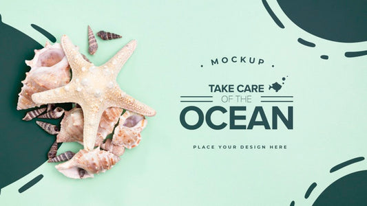 Free Take Care Of The Ocean With Copy Space Psd