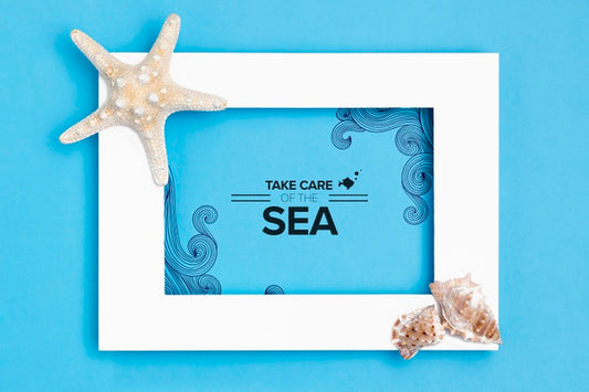 Free Take Care Of The Ocean With Frame Psd