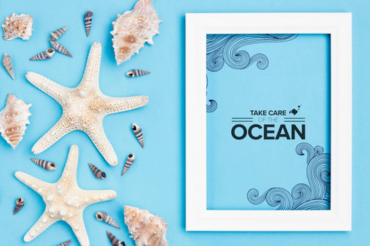 Free Take Care Of The Ocean With Frame Psd