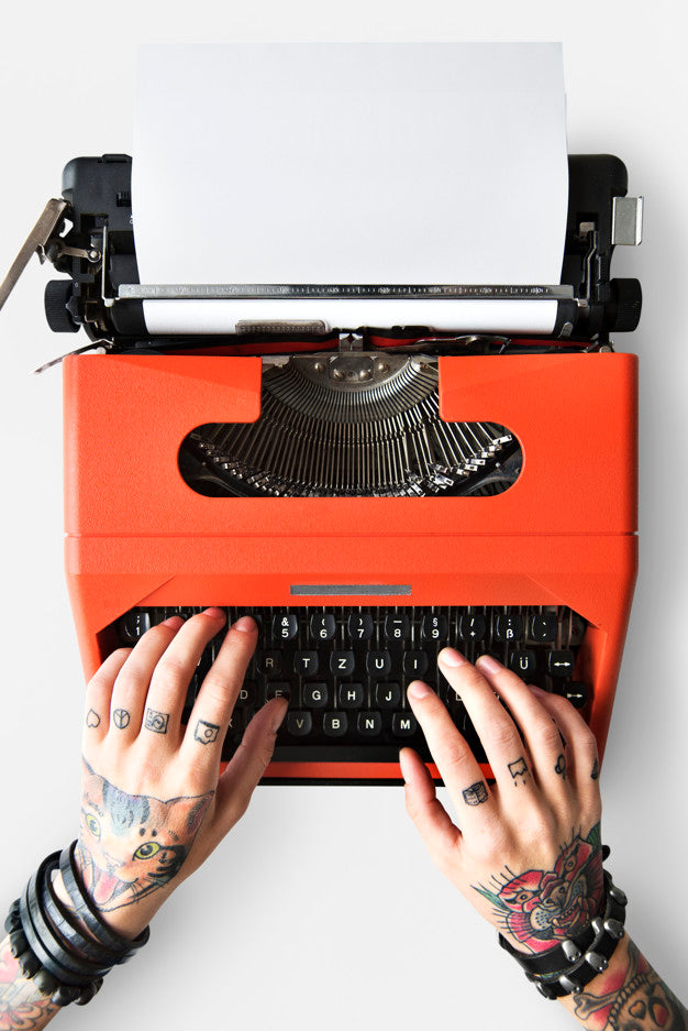 Free Tattoo Typewriter Machine Letter Journalism Concept Psd