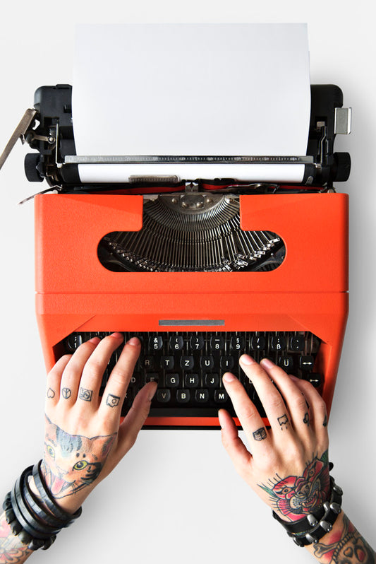 Free Tattoo Typewriter Machine Letter Journalism Concept Psd