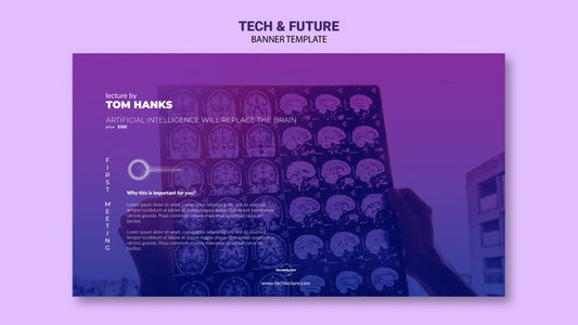 Free Tech & Future Concept Banner Template Mock-Up Psd