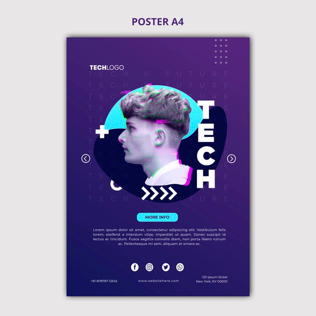 Free Tech & Future Poster Concept Template Psd