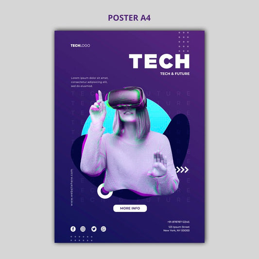 Free Tech & Future Poster Concept Template Psd