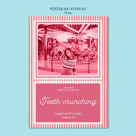 Free Teeth Crunching Candy Shop Poster Psd